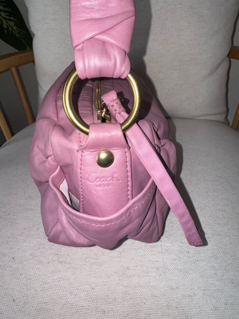 Coach Parker VTG Barbie Pink Shoulder Y2K Leather Shoulder HandBag Purse #13442 - Picture 7 of 17